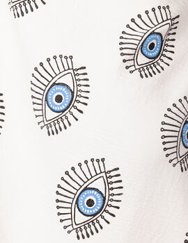 White With Blue Eye Organic Cotton Peshtemal Towel, 5 of 5