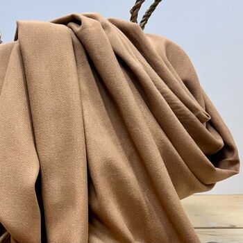 Super Soft Plain Pashmina Style Scarf In Mocha Mousse, 2 of 3