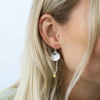 Sterling Silver Abstract Comet Earrings, 2 of 5