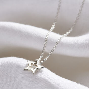 Small Open Star Charm Necklace, 3 of 8