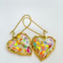 Disco Heart Earrings With Gold Sparkles, thumbnail 2 of 11