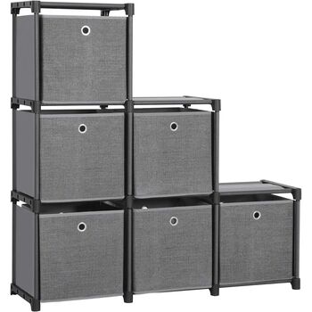 Six Cubes Storage Boxes Ladder Storage Organiser Unit, 4 of 9