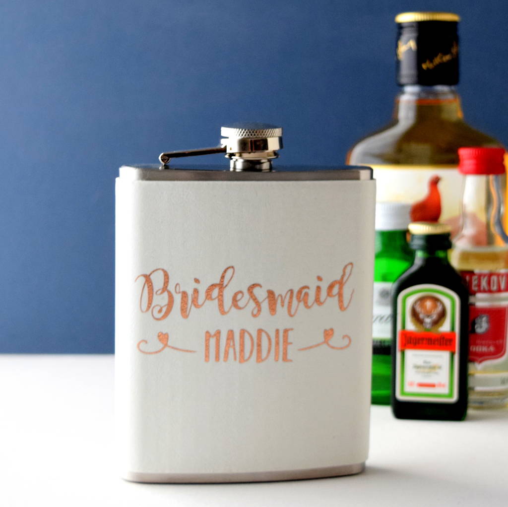 Personalised Bridal Party Hip Flask, 1 of 3