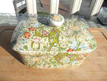 Lidded Butterdish In William Morris Golden Lily Design, 3 of 8