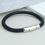 Men's Easy Clasp Leather Plait Bracelet, thumbnail 3 of 7
