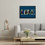 Floral Love Typography Blue Wall Art Print, thumbnail 3 of 4
