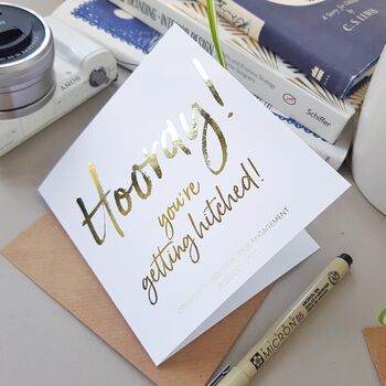 Engagement Wedding Card | Hooray You're Getting Hitched, 5 of 5