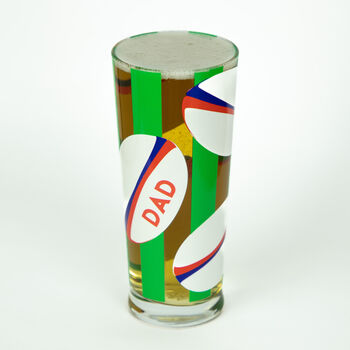 Personalised Rugby Name Printed Pint Glass, 3 of 8