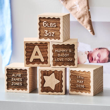 New Baby Gift Keepsake Building Block, 6 of 10