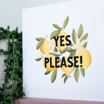 'Yes Please!' Lemon Congratulations Card, 4 of 4