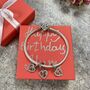 70th Birthday Charm Personalised Silver Bracelet Gift, thumbnail 5 of 9