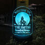 Personalised Haunted House Halloween Solar Light Sign, thumbnail 9 of 9