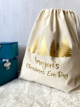 Personalised 'Oh Christmas Tree' Christmas Eve Bag, 2 of 5