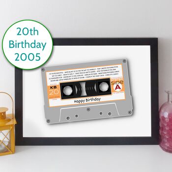 20th Birthday Print Birth Date Songs Gift 2005, 6 of 11