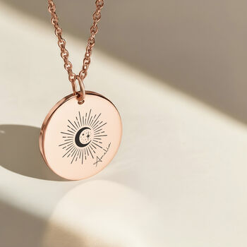 Celestial Name Necklace Sun, Moon And Stars, 8 of 8