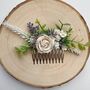 Ivory And Lavender Flower Hair Comb, thumbnail 1 of 4