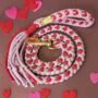 Heart Pattern Pink With Red Valentine's Day Make Your Own Dog Lead Craft Kit, thumbnail 5 of 8