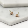 Handmade Solid Gold Mini Concave Heart Studs, thumbnail 3 of 5