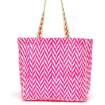 Quilted Tote Bag | Neon Pink, 2 of 3