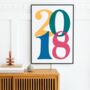 Personalised Year Print Colourful Wall Art, thumbnail 4 of 5