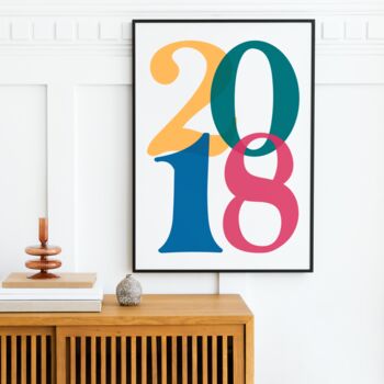 Personalised Year Print Colourful Wall Art, 4 of 5