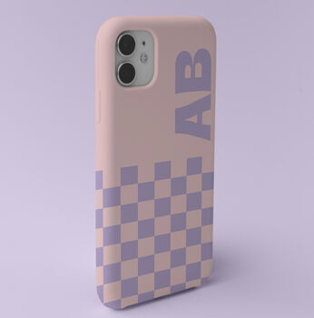 Personalised Checkerboard Initial Phone Case, 6 of 12