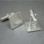 Personalised Hammered Texture Recycled Silver Cufflinks, thumbnail 5 of 7