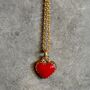 Sweet Heart Teeny Enamel Charm Delicate Chain Necklace, thumbnail 4 of 5