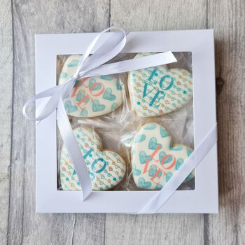 Valentine's Hearts Biscuits Gift Box, Eight Pieces, 2 of 6