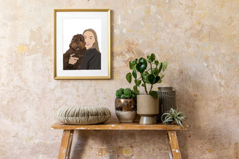 Custom Pet Mum Portrait Dog Cat Gift Print, 9 of 12