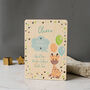 Personalised Wooden Card For New Baby In Blue, thumbnail 2 of 5