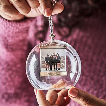 Personalised Photo Together Again Bauble, 3 of 3