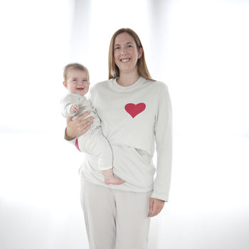 Breastfeeding Pyjamas With Heart Print, 2 of 6
