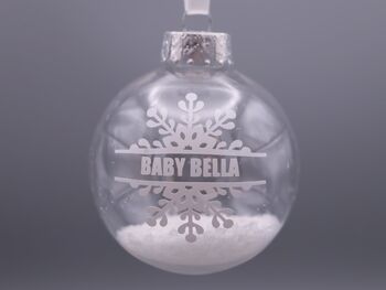 Personalised Snowflake Christmas Tree Bauble, 3 of 4