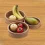 Set Of Three Rattan Storage Baskets Woven Fruit Bowls, thumbnail 1 of 8
