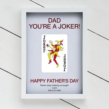 Personalised Father's Day Joker Playing Card Glass Printed Frame, 3 of 3