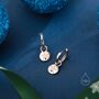 Sand Dollar Huggie Hoops Earrings In Sterling Silver, thumbnail 3 of 10