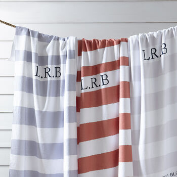 Striped Personalised Beach Towel, 2 of 2