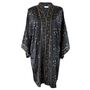 Black And Gold Small Geo Print Viscose Long Summer Jacket, thumbnail 5 of 5