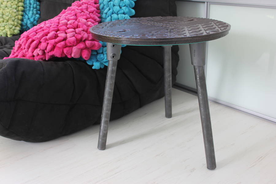Jeremy Reclaimed Manhole Cover Side Table, 1 of 4