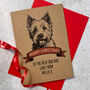 Personalised West Highland Terrier Dog Christmas Card, thumbnail 2 of 2