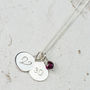 Monogram And Birthstone Silver Necklace, thumbnail 9 of 11