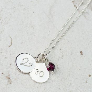 Monogram And Birthstone Silver Necklace, 9 of 11