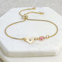 Gold Plated Initial And October Birthstone Bracelet, thumbnail 3 of 6