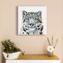 Inky Snow Leopard Canvas Gallery Print, thumbnail 4 of 9