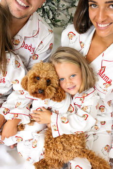 Personalised Matching Family Christmas Santa Print Pyjamas, 9 of 12