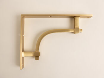 Satin Brass Industrial Style Solid Brass Shelf Brackets, 8 of 8