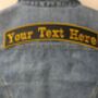 Large 29cm Top Arched Rocker One Line Personalised Text Embroidered Fabric Iron On Patch, thumbnail 1 of 6