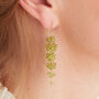 Green Peridot Beaded Waterfall Drop Earrings, thumbnail 1 of 9