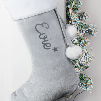 Personalised Silver Grey Stocking, 3 of 3